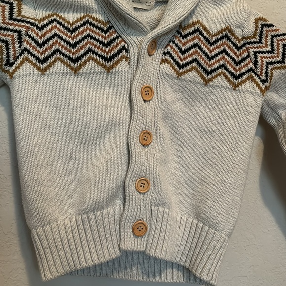 Rylee & Cru neutral boys wool blend shawl sweater - Picture 4 of 11